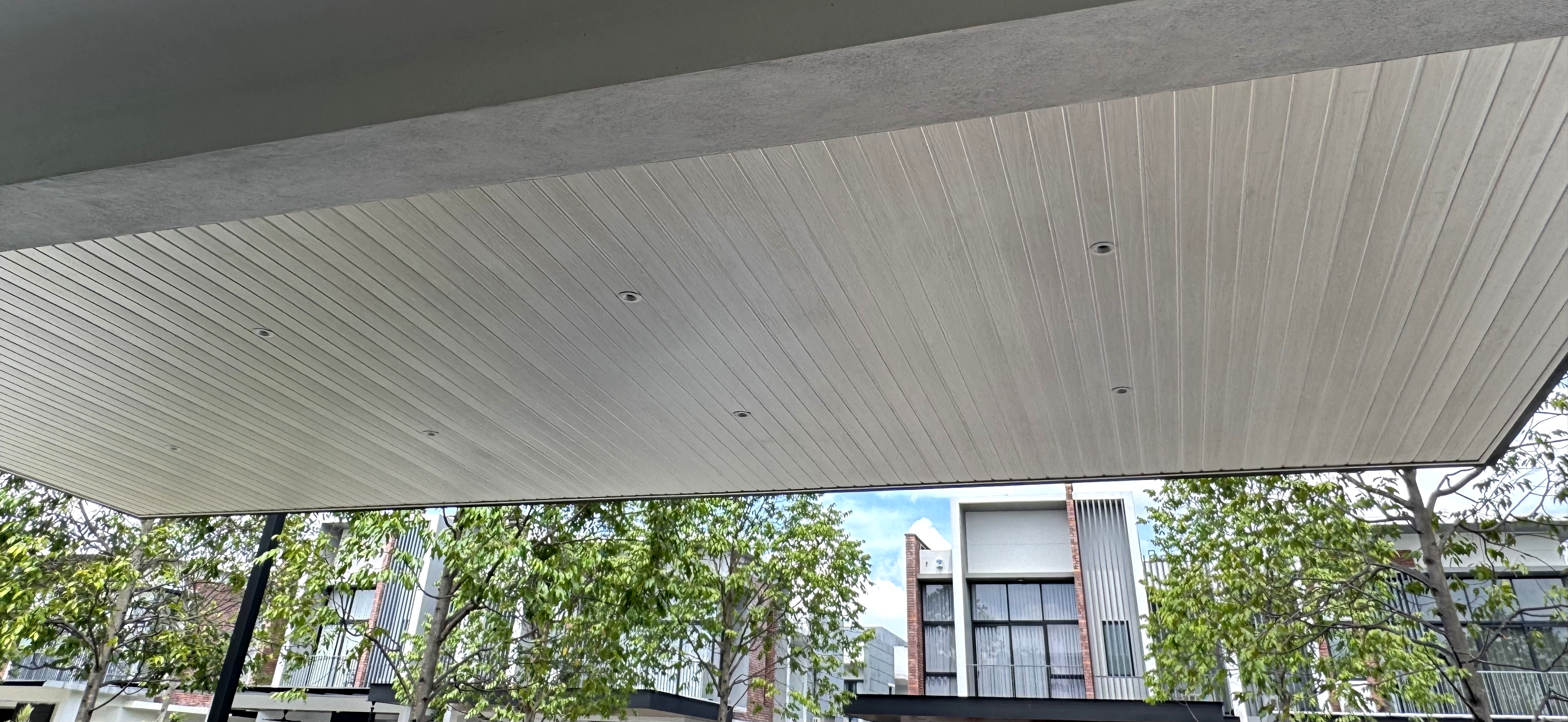 Premium ACP soffit and underside showing quality craftsmanship and detail